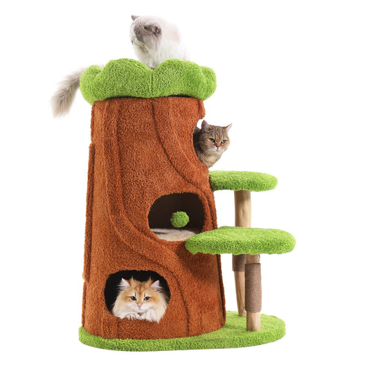 Xiamiao Magic Forest Pro 40 in Solid Wood Cat Tree for Indoor Cats