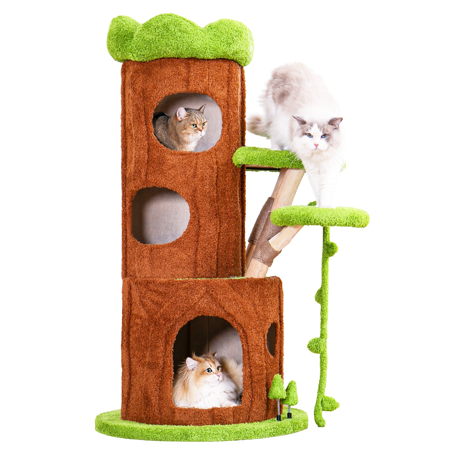 Xiamiao Magic Forest Max 51-Inch Solid Wood Cat Tree for Indoor Cats