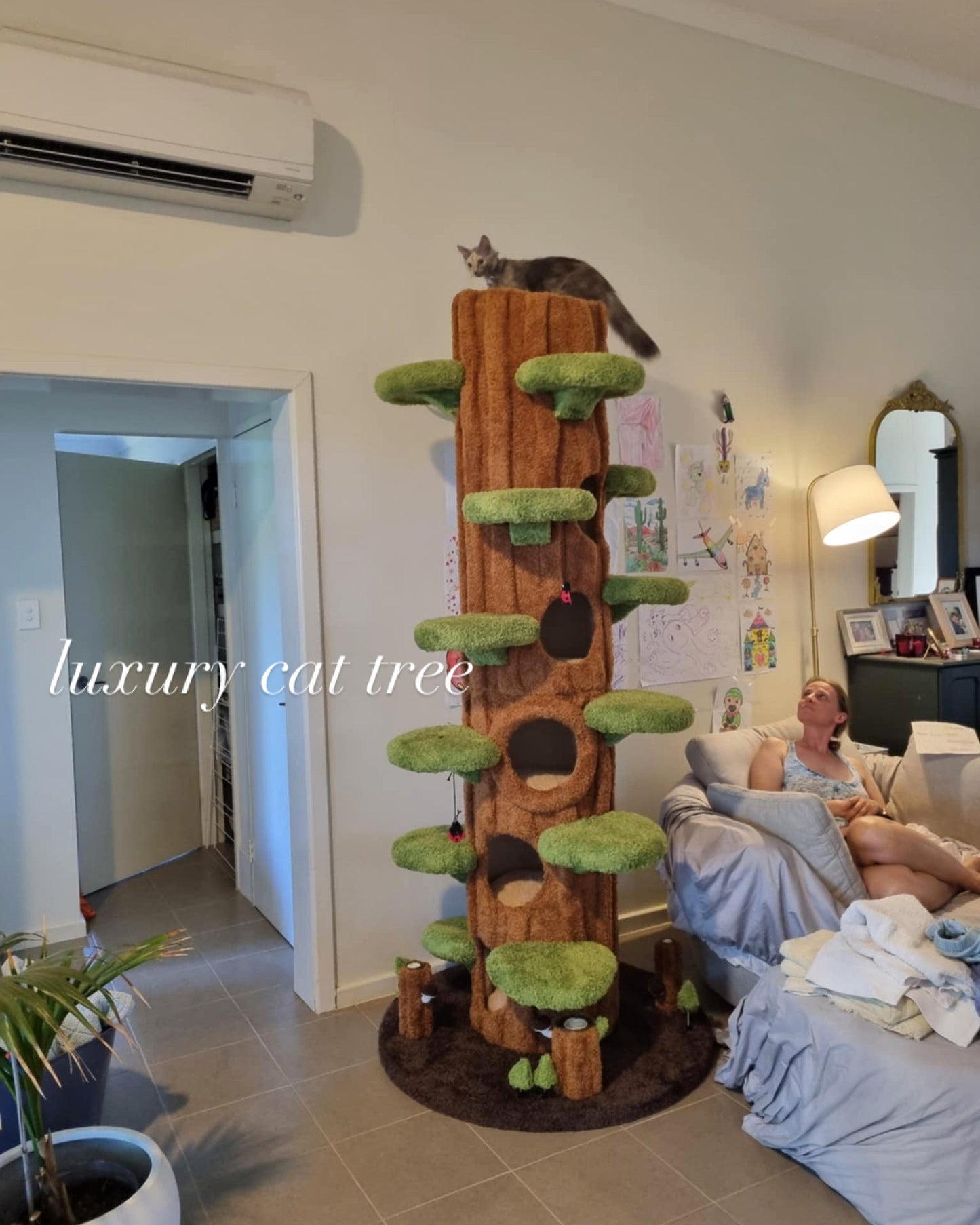 Tour d'arbre à chat Xiamiao Magic Forest, 90 pouces de hauteur